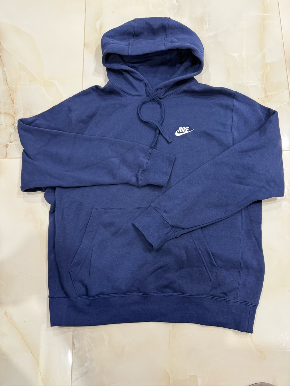 Nike Men’s Navy Pullover Hoodie with White Logo